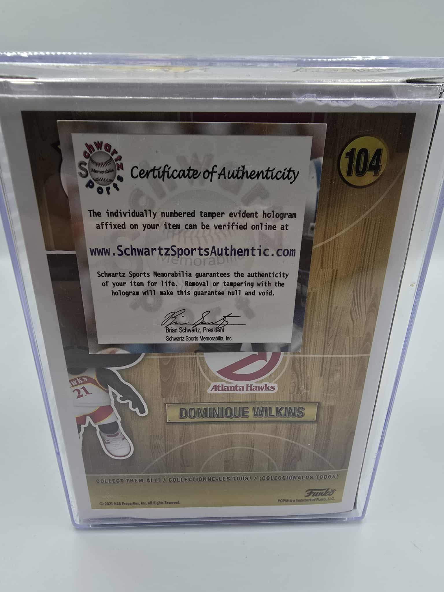 🏀 Funko Pop! Basketball – Dominique Wilkins #104 – Signed + COA 🏀