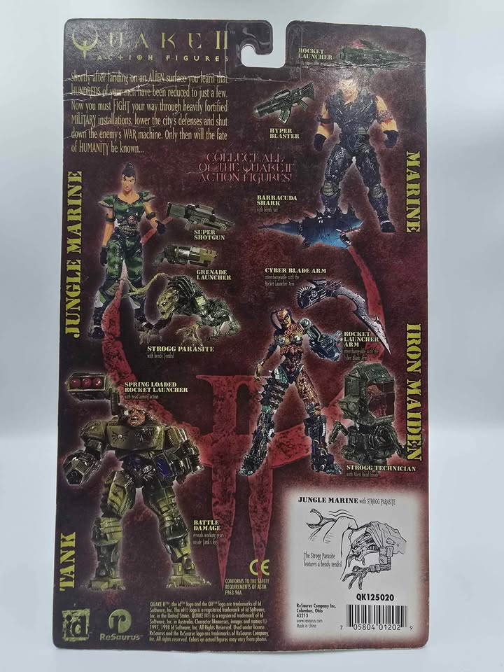 🎮 Quake II Jungle Marine “Athena” Action Figure – 1998 Resaurus (Sealed)