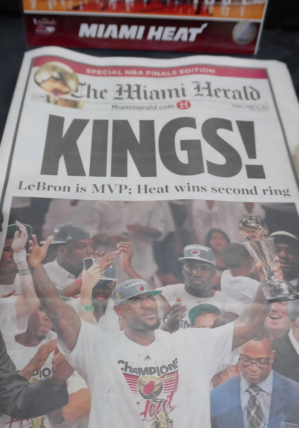Miami Heat 2012 NBA Champions – LeBron James MVP! 🏆News Paper Miami Herald