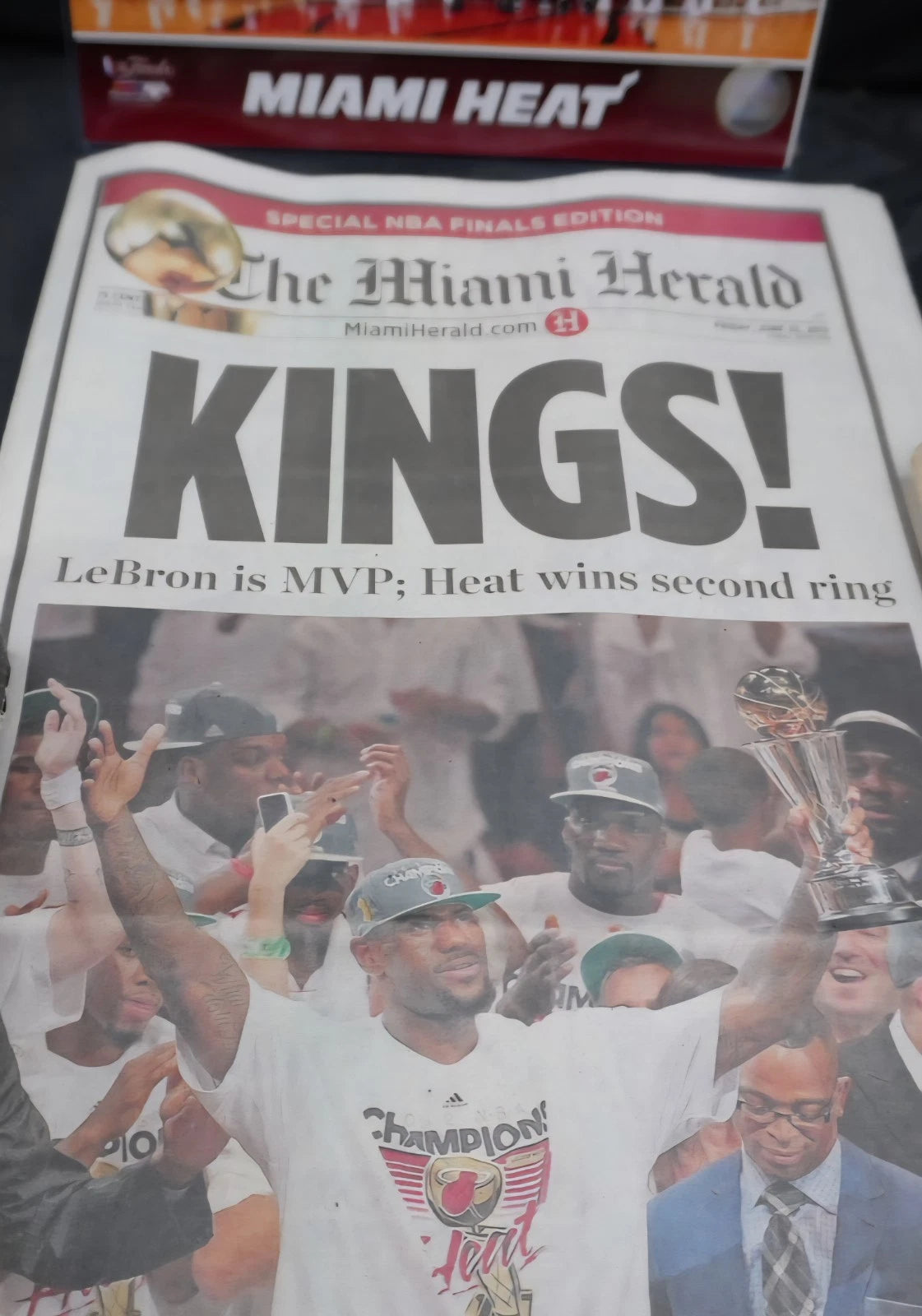 Miami Heat 2012 NBA Champions – LeBron James MVP! 🏆News Paper Miami Herald